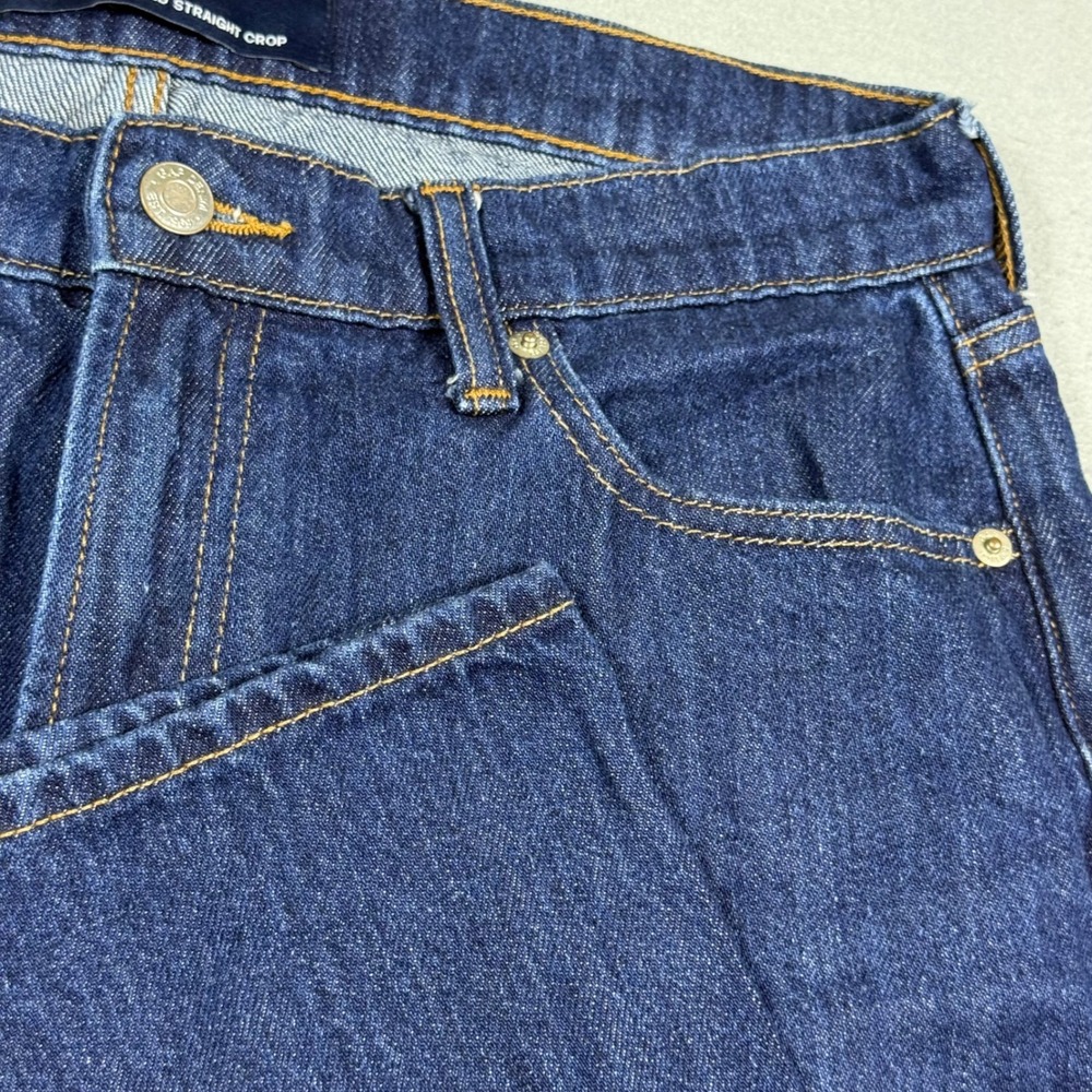 Gap Denim Supersoft Relaxed Straight Crop Jeans Dark Wash Blue Womens 8/29R